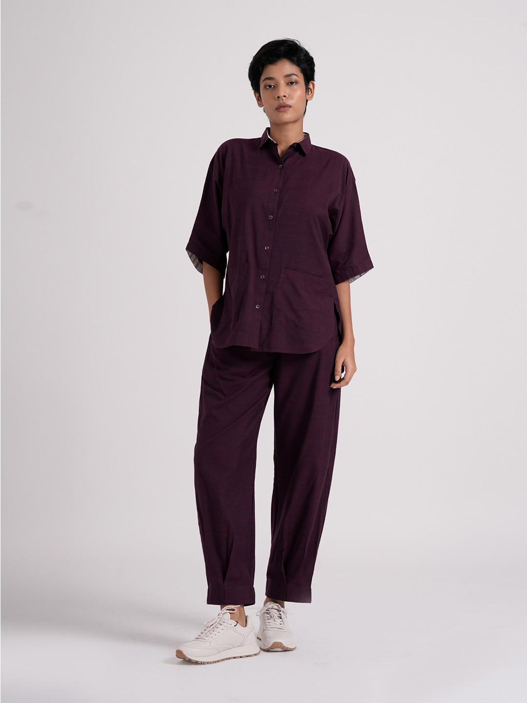 the kaatn trail Comfort Boxy Spread Collar Cotton Opaque Casual Shirt