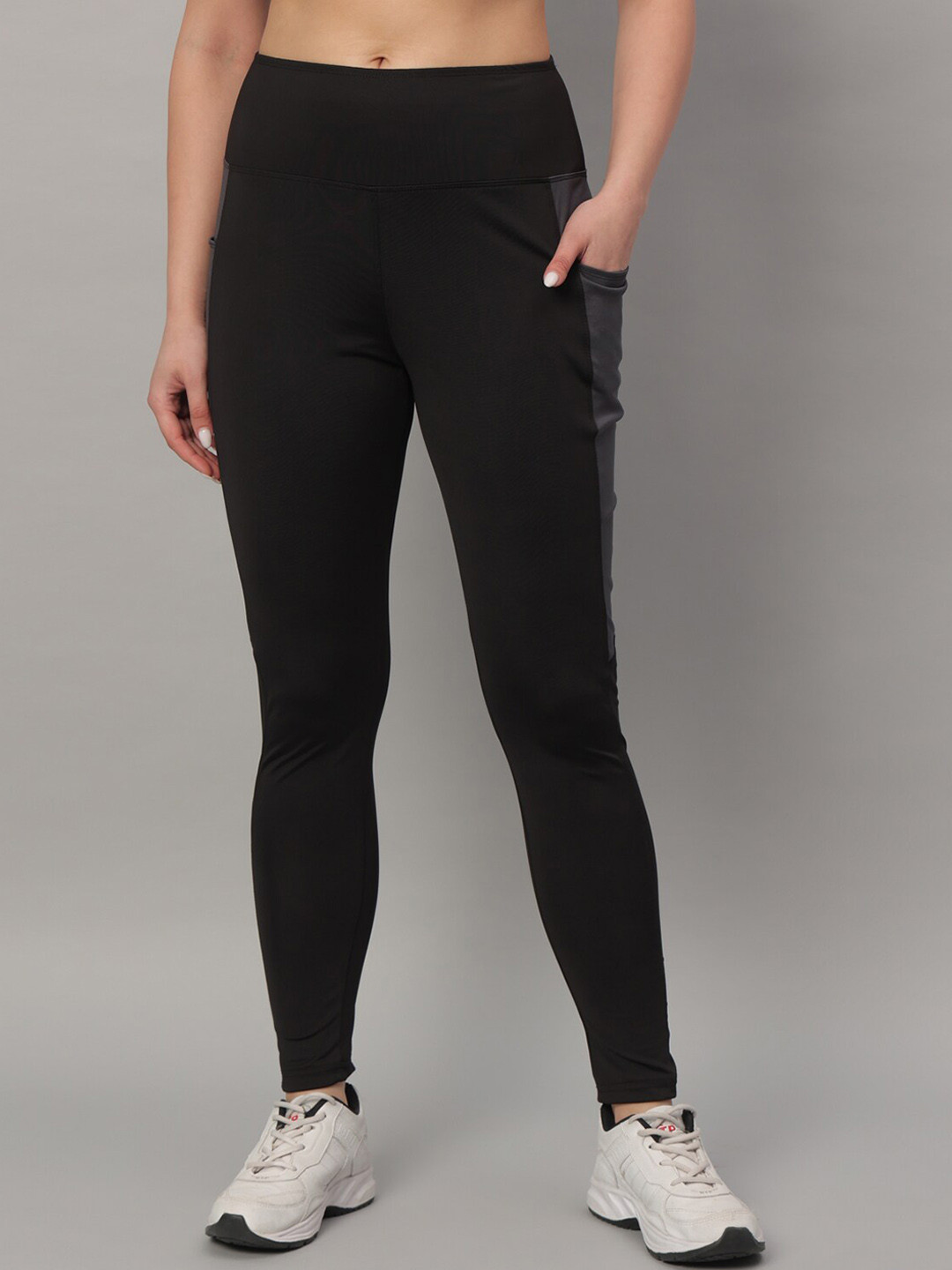 GLITO Stylish High Waist Colourblocked Training & Gym Tights