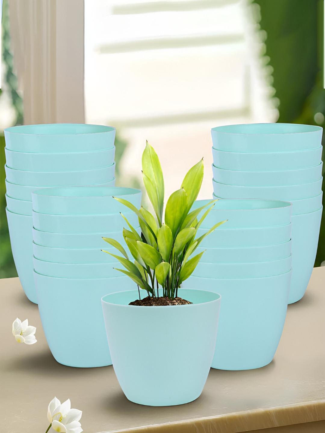 Kuber Industries  Blue 24 Pieces Flower Pot Planters