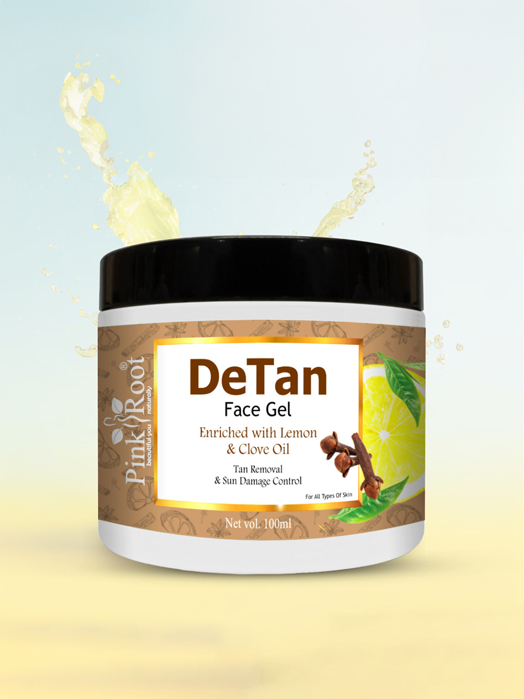Pink Root De-Tan Face Gel With Lemon Extract - 100ml