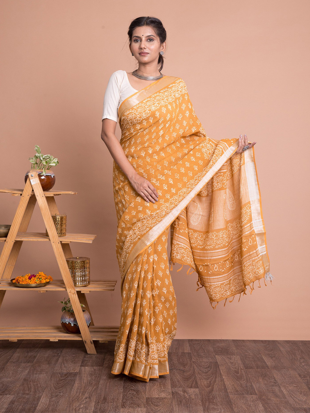 Kishori Sarees Ethnic Motifs Zari Saree