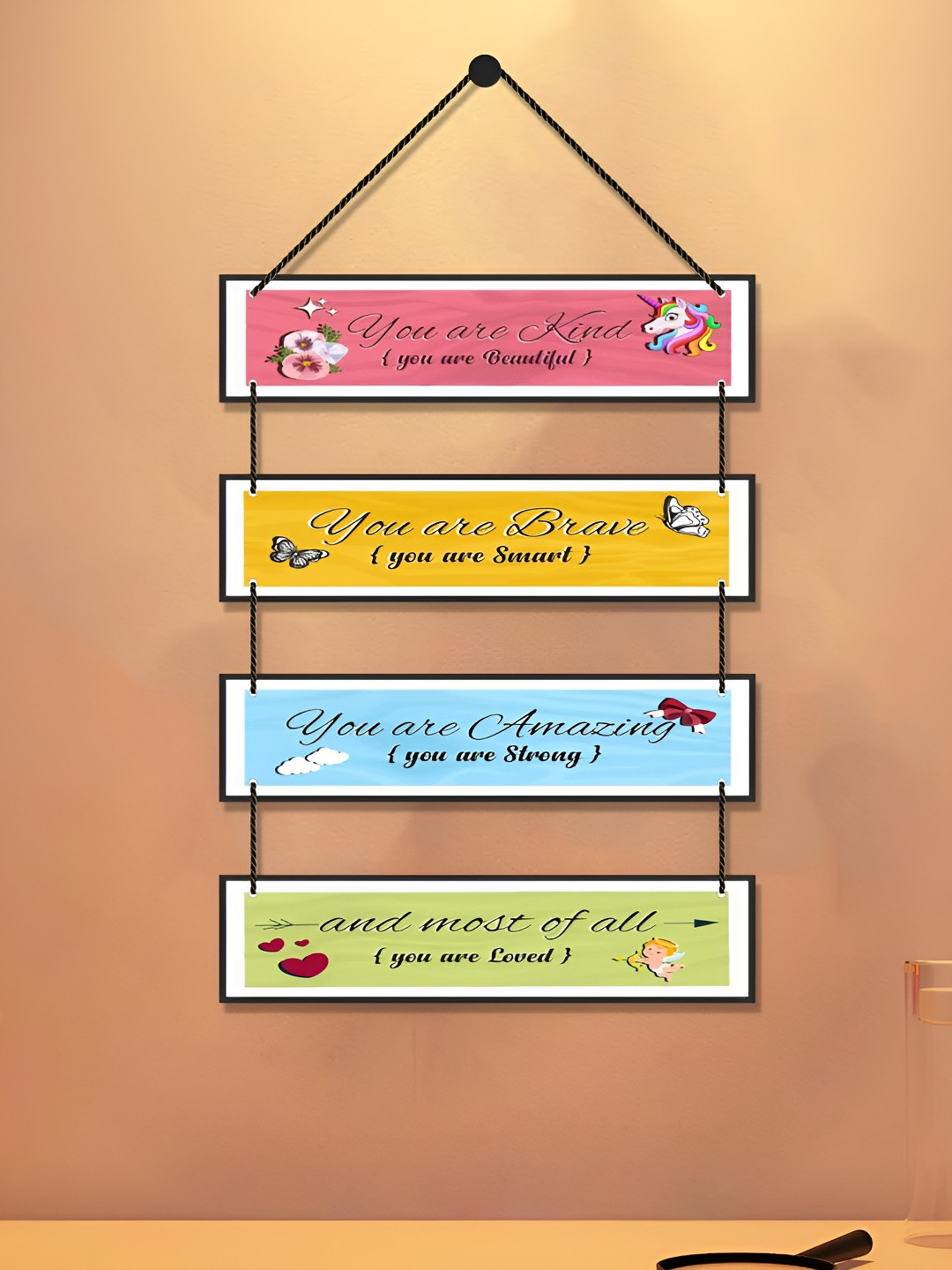 Home Delight You are kind Wood Floral Matte Hall Wall Hangings-24.8In