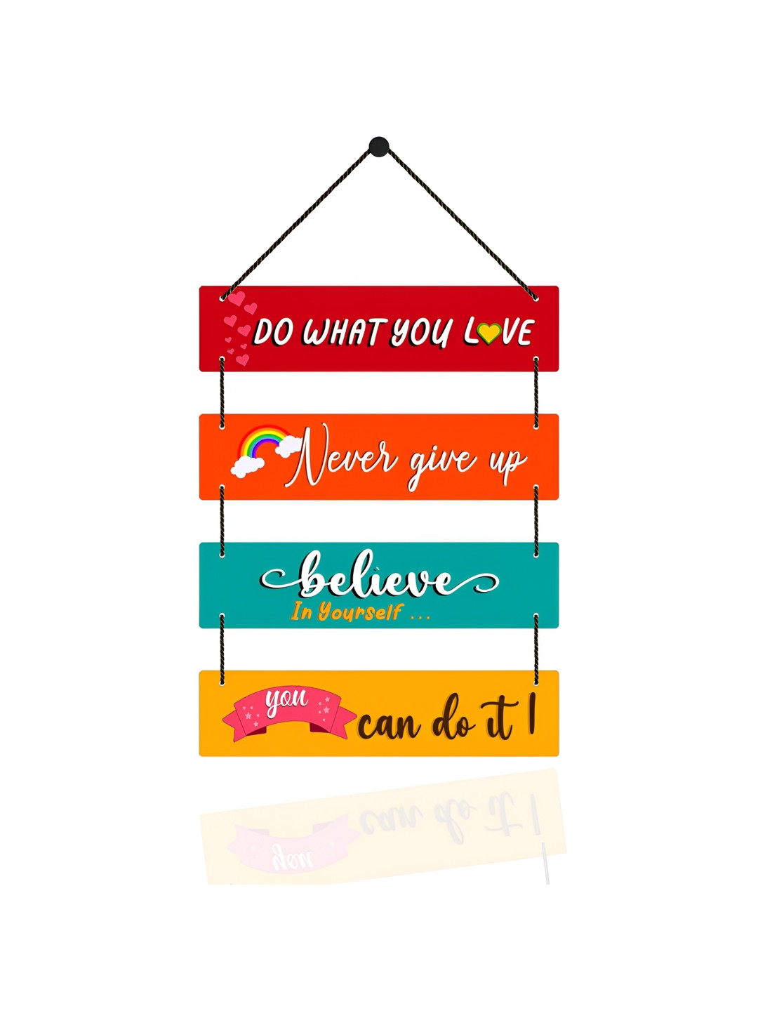 Home Delight You can do it Wood Matte Hanging Hall Wall Hangings-24.8In