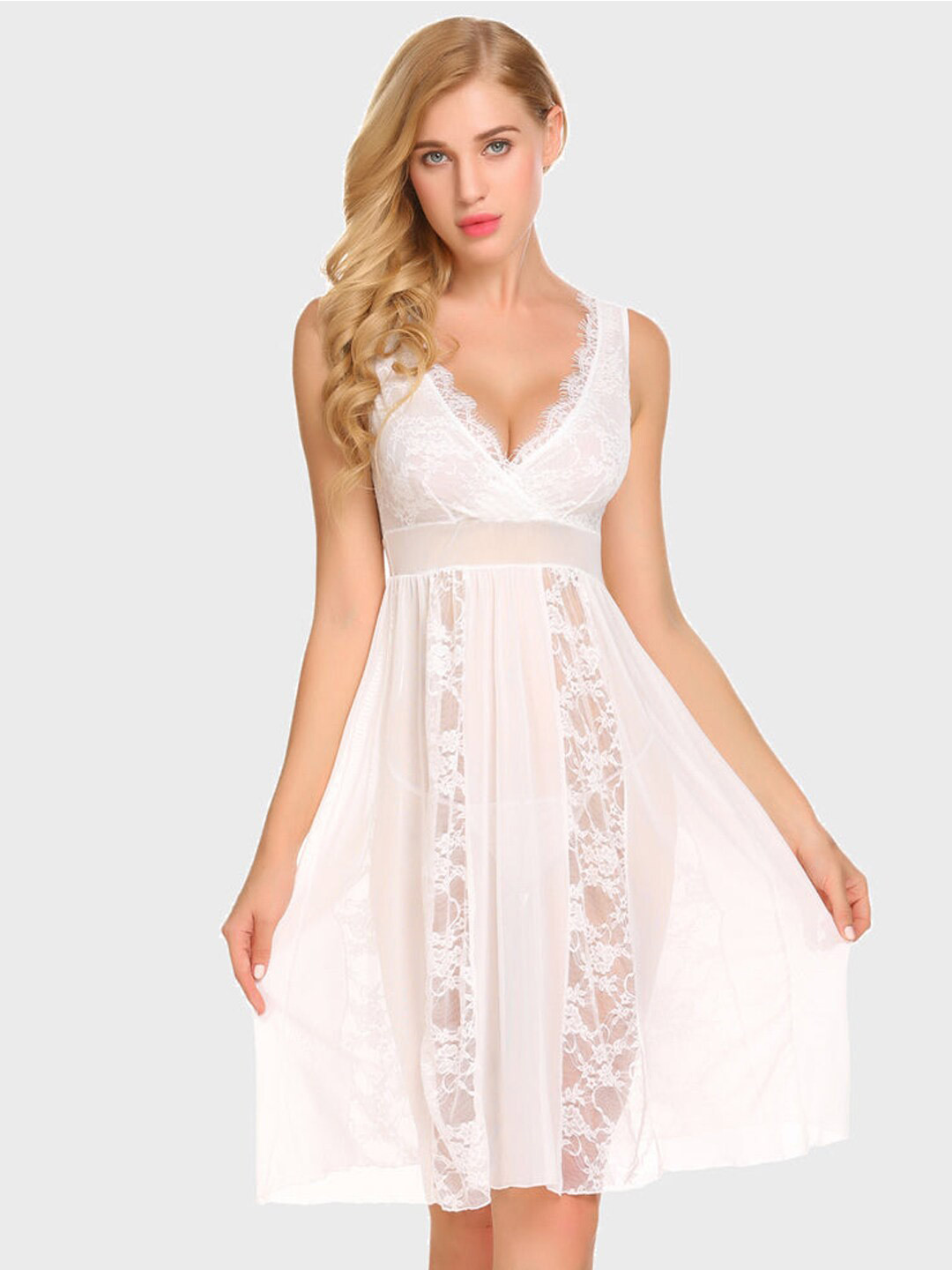 Xivir Floral Self Design Baby Doll
