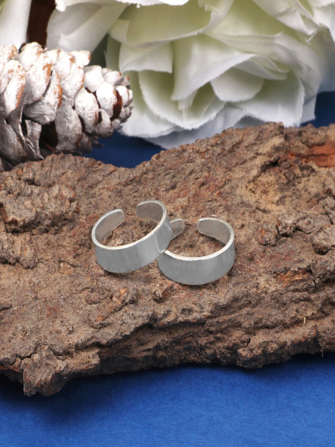 Silver Chest Set of 2 Silver Plated 925 Sterling Silver Toe Rings