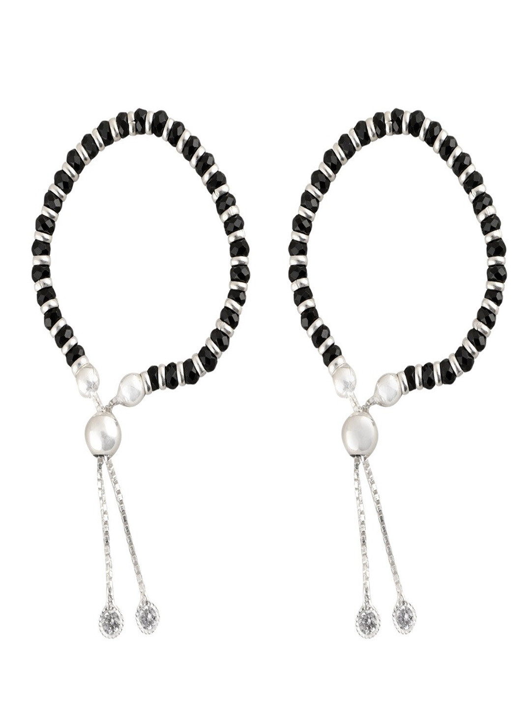 Silver Chest Kids Set Of 2 925 Pure Silver Beads Beaded Wraparound Bracelets