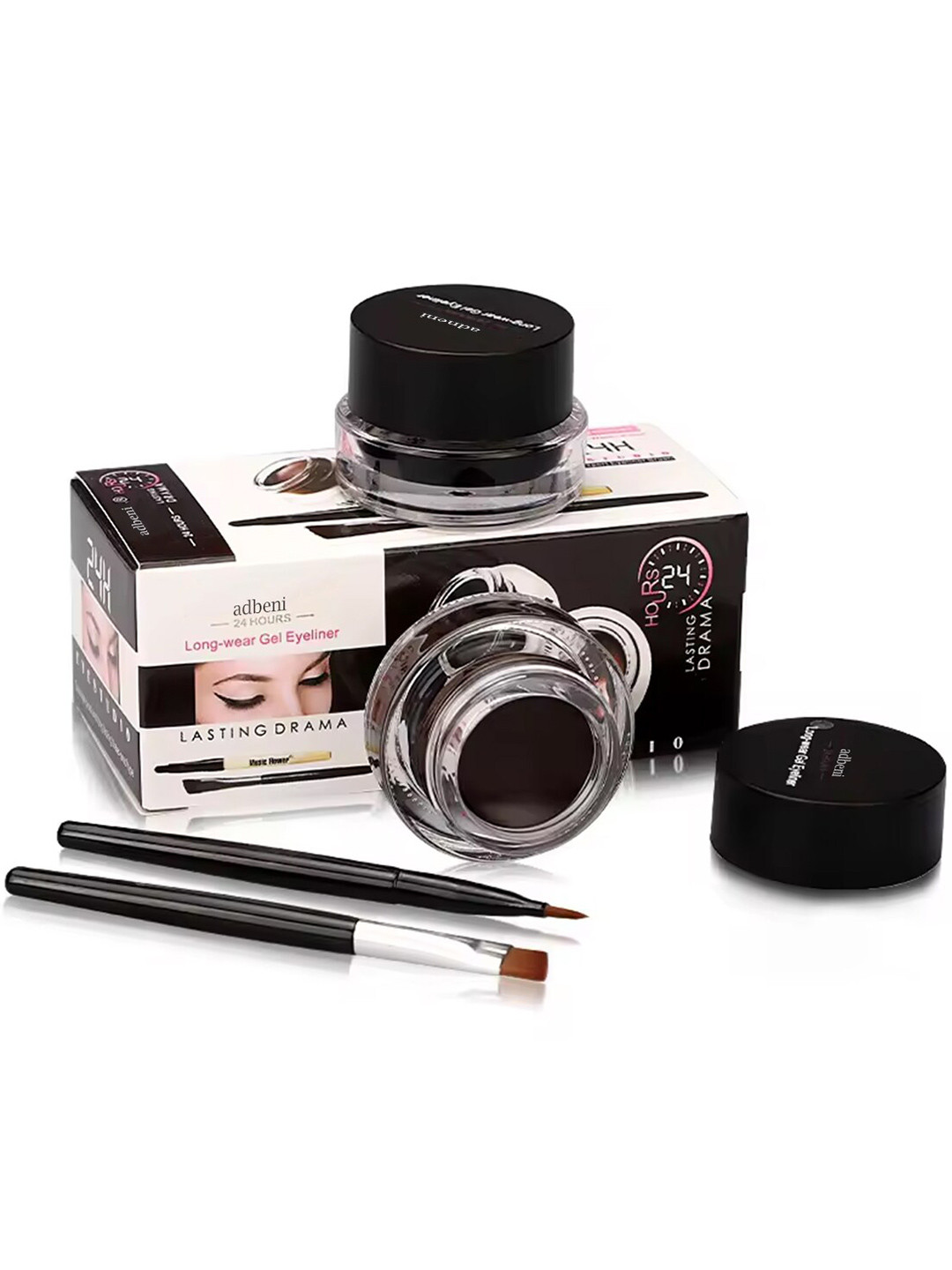 Adbeni Waterproof Gel Eyeliner With 2 Brushes - 12 gm