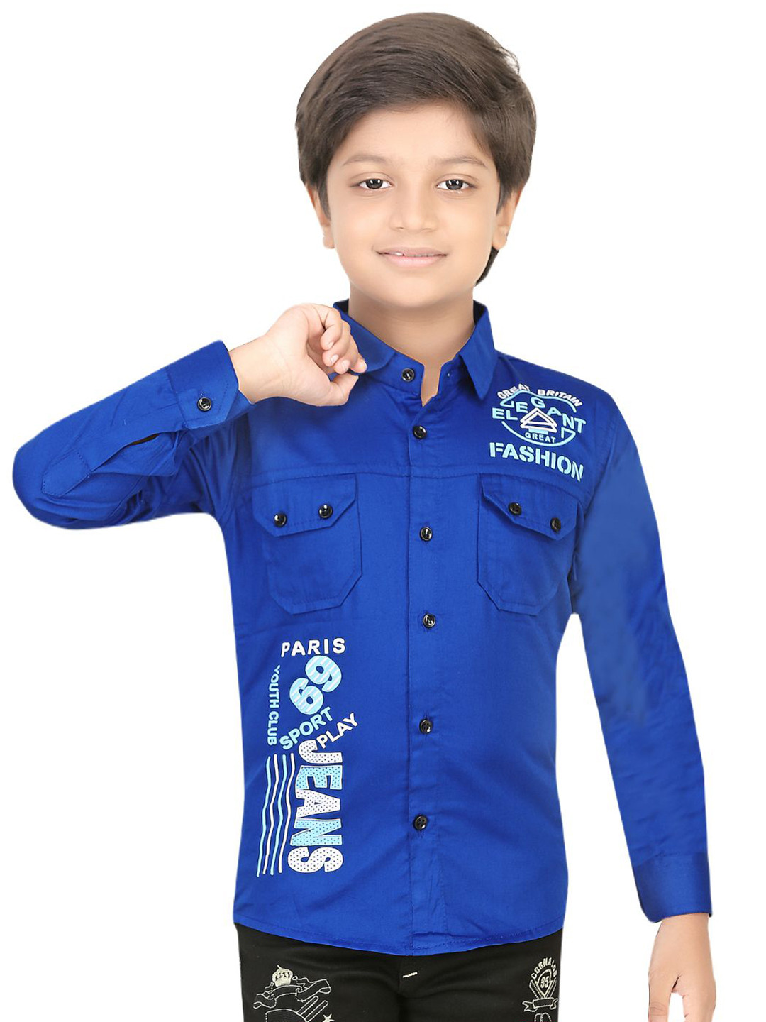 BAESD Boys Modern Printed Casual Shirt