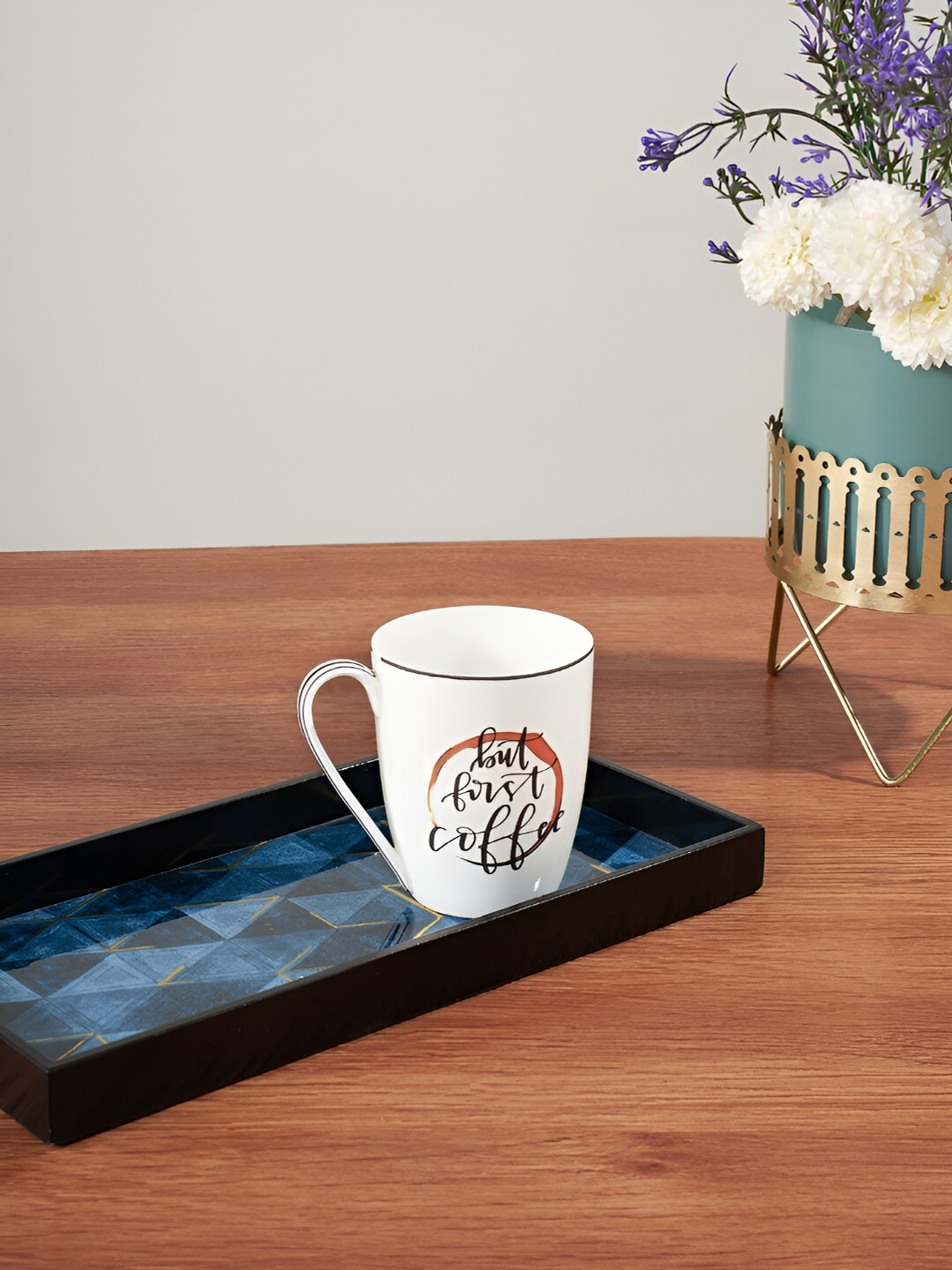 Living scapes by Pantaloons Valin Name Personalised White Typography Bone China Microwave Safe Mug-300ml