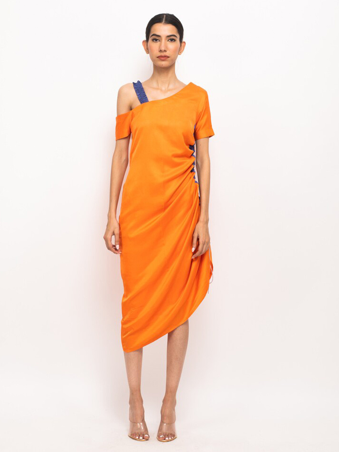 Neora One Shoulder A-Line Midi Dress