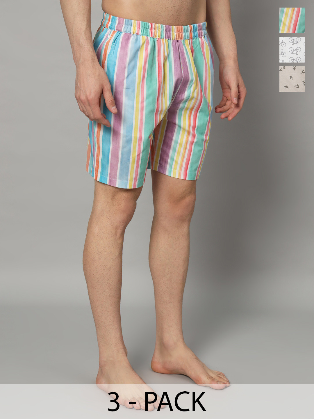 OWO THE LABEL Men Pack Of 3 Pure Cotton Boxers