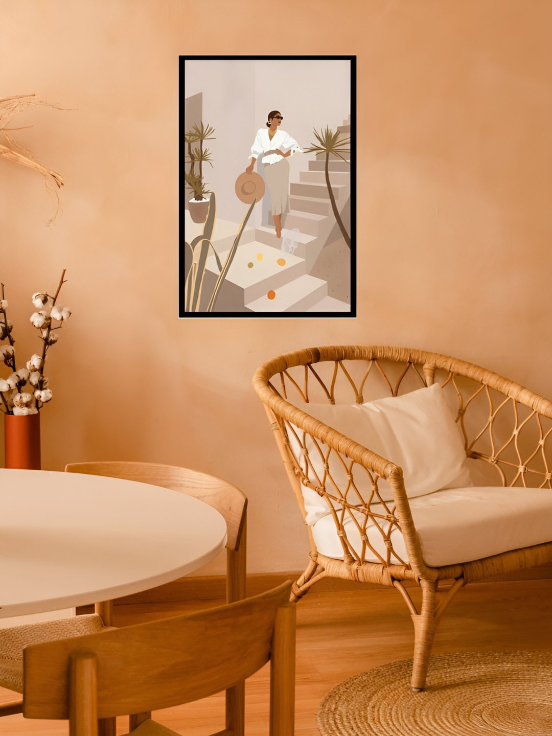 AbhiKalpya Art Studio-Get a vibe Beige & White Wooden Wall Painting
