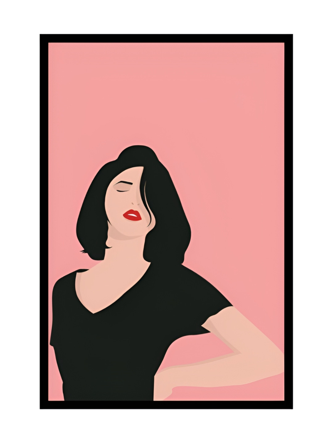 AbhiKalpya Art Studio-Get a vibe Pink & Black Wooden Wall Painting