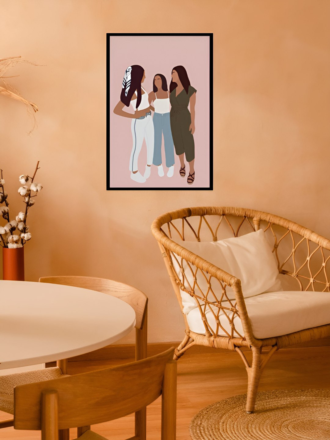 AbhiKalpya Art Studio-Get a vibe Friendship Lovers Paintings Wall Art - 12x18In