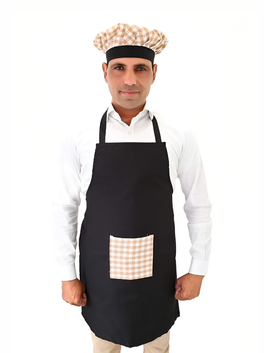 SWITCHON Brown & White Water Resistance Apron With Cap