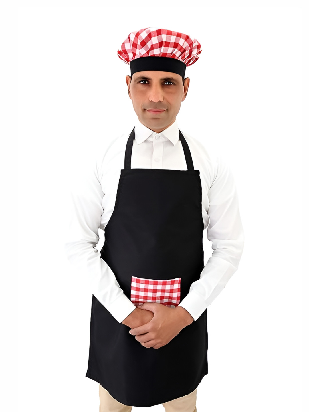 SWITCHON Red & Black Water Resistance Apron With Cap