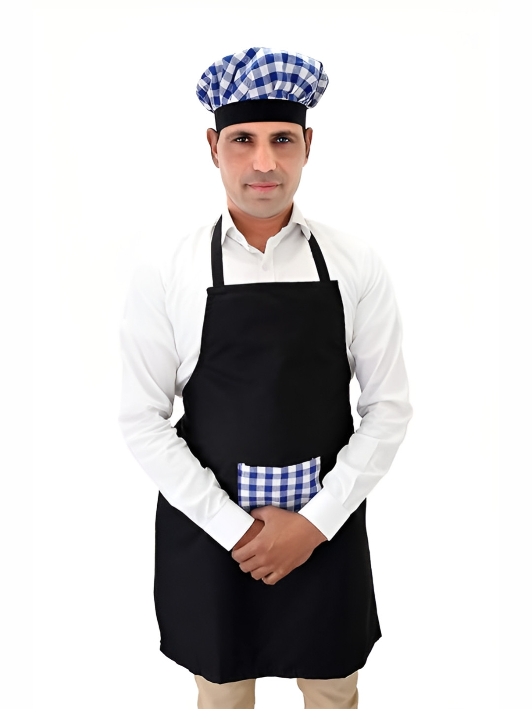 SWITCHON Blue & Black Water Resistance Apron With Cap