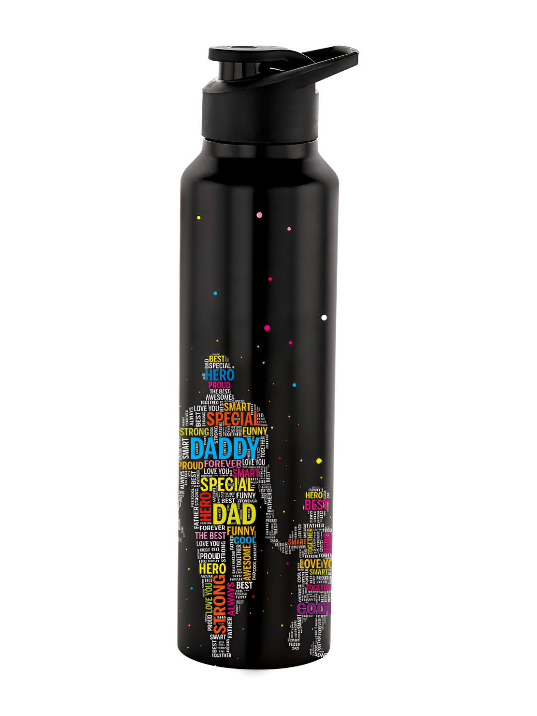 NIRLON Black Typography Stainless Steel Light-weight Sipper - 1L