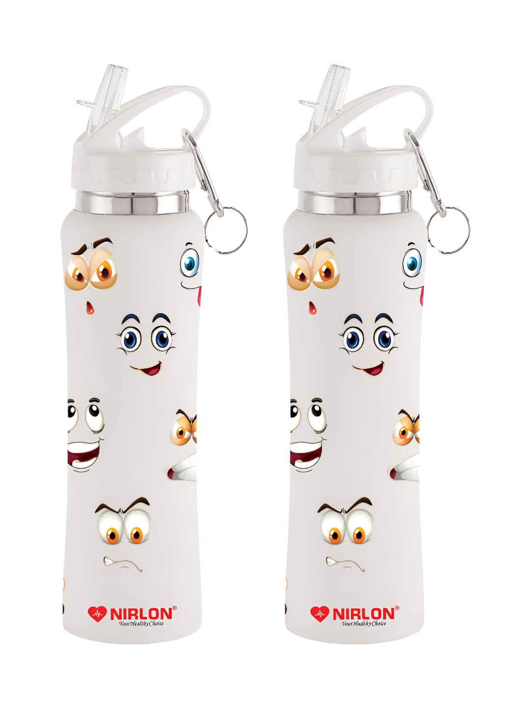 NIRLON Flip Bot Conversational Stainless Steel Single Wall Vacuum 2 Pcs Sipper - 750ml