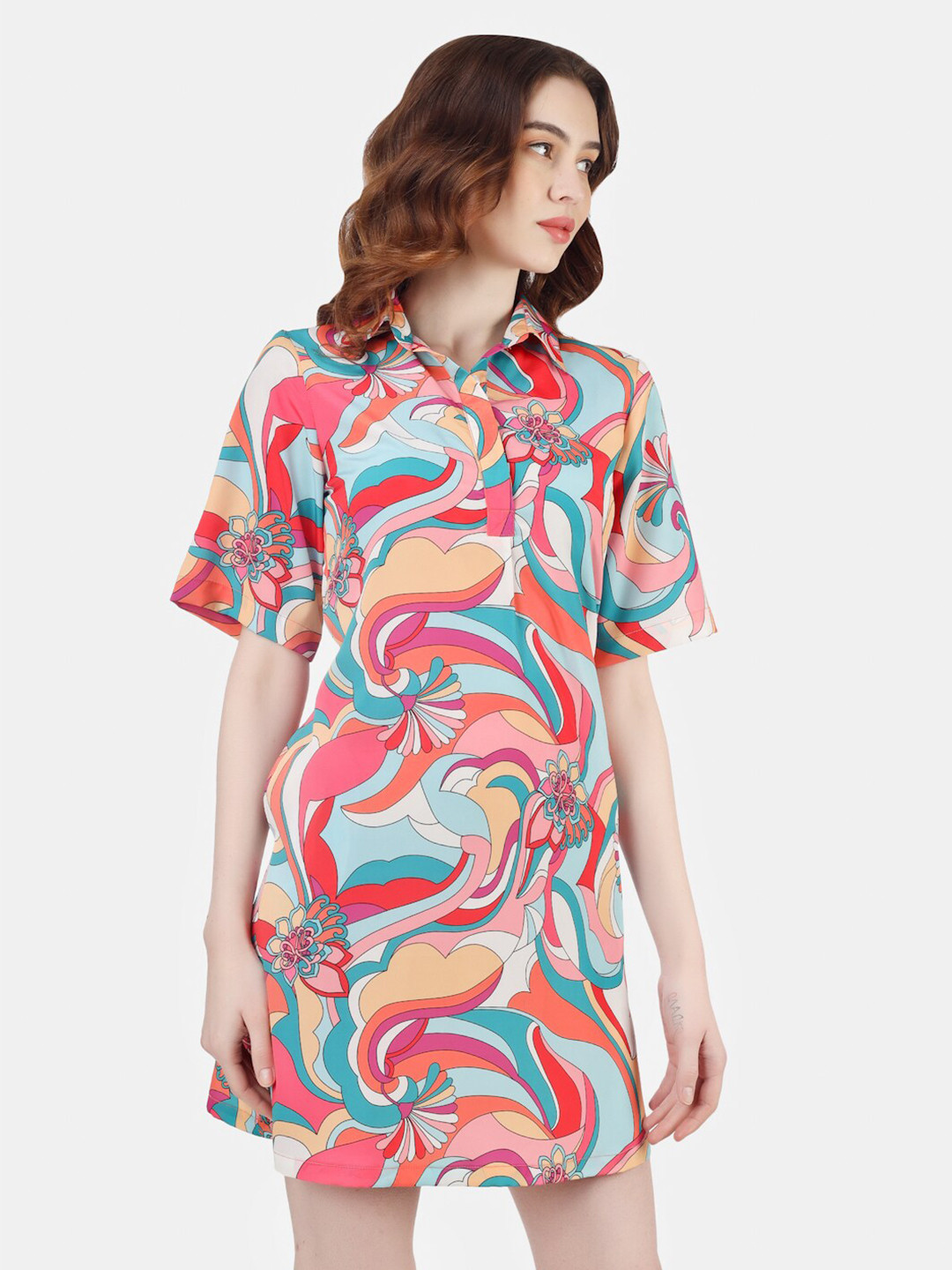 Sukshat Printed Shirt Mini Dress