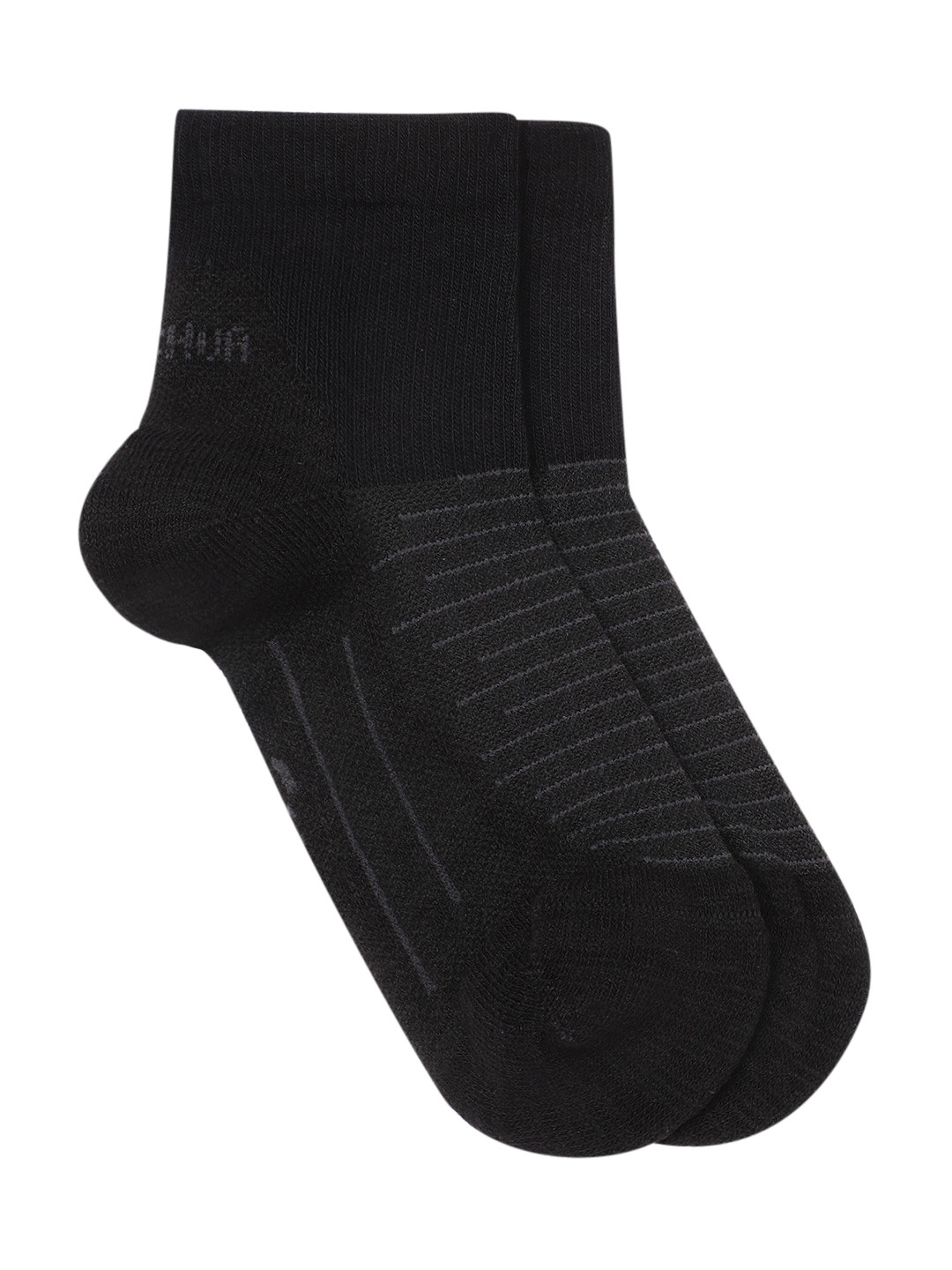 Decathlon QUECHUA Unisex Black Pink Mid Ankle Cotton Hiking Socks - Pack Of 2