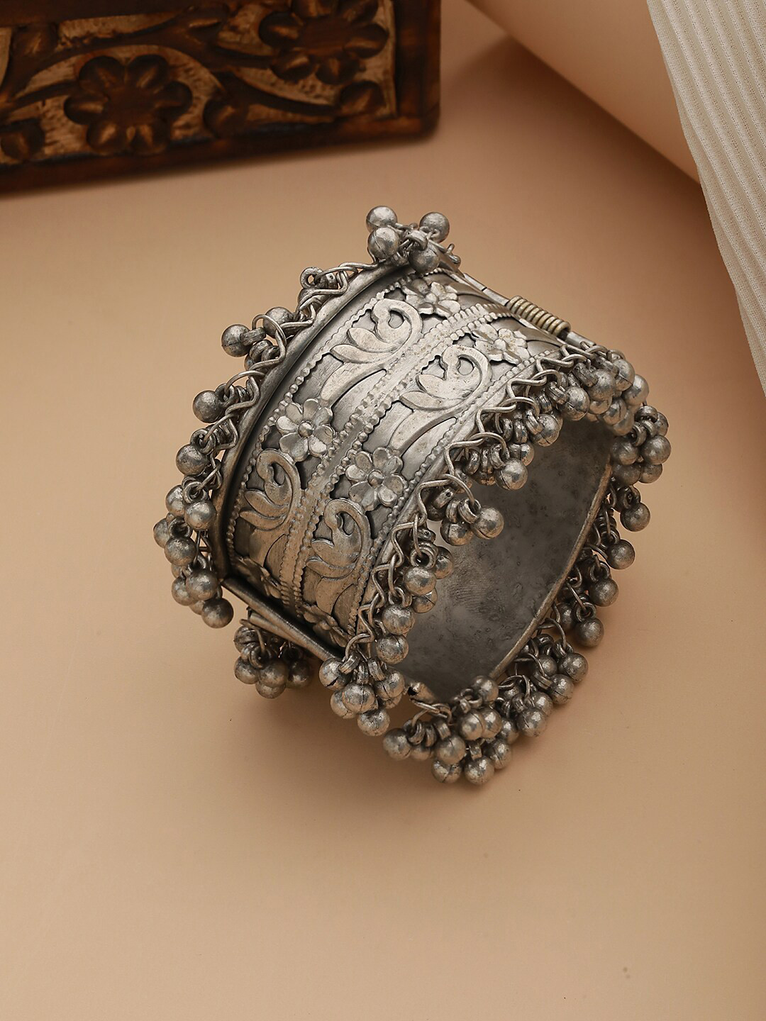 Jazz and Sizzle Women German Silver Afghan Silver-Plated Bangle-Style Bracelet