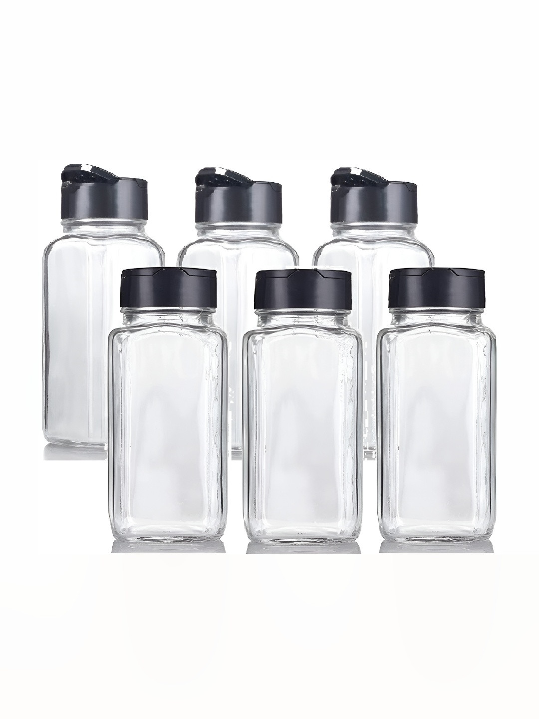 Coozico Rp Enterprise Transparent Glass Dishwasher Safe 6 Piece Screw Top Canister-120ml