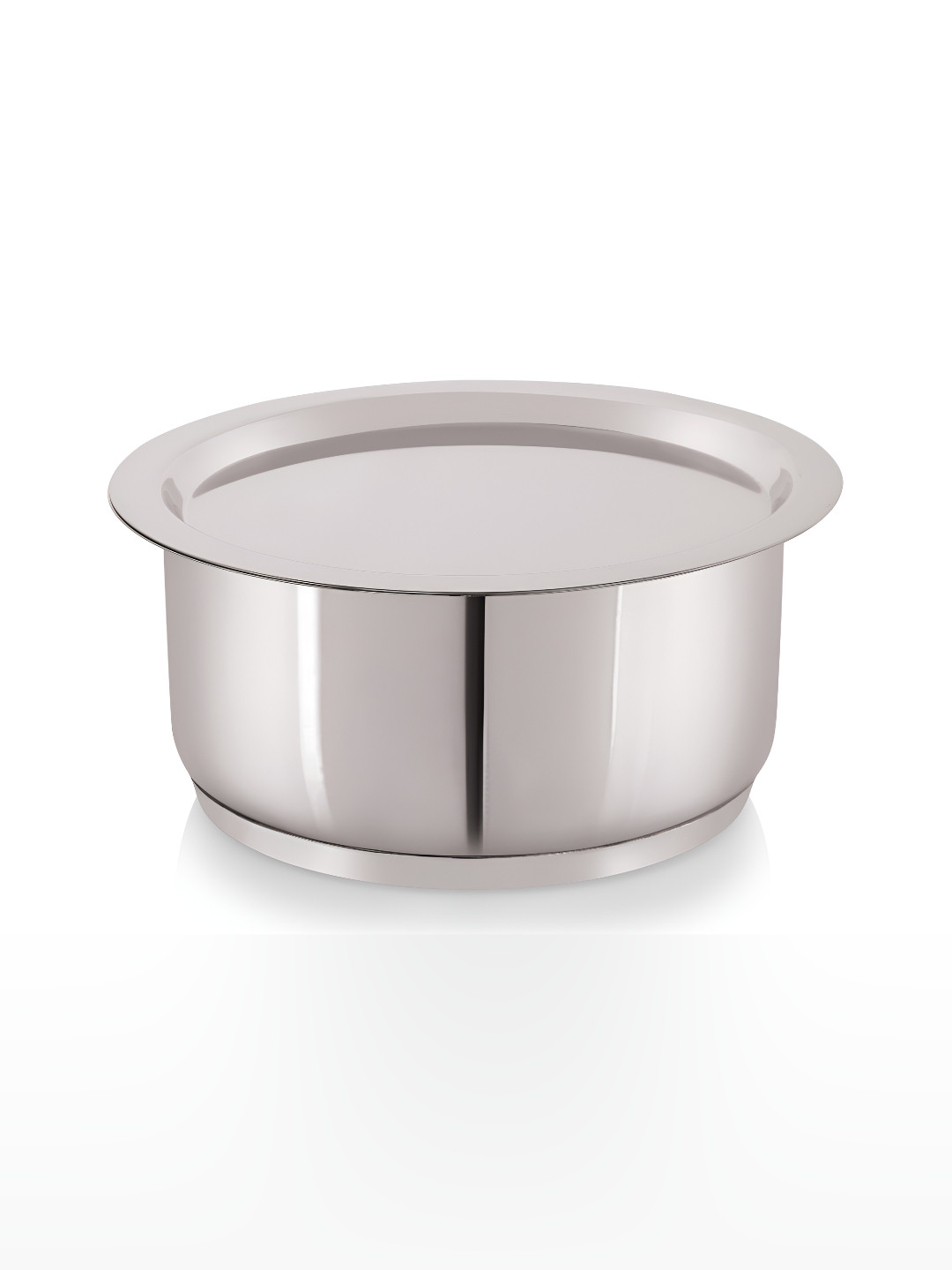 NIRLON Silver-Toned Stainless Steel Dishwasher Safe Tri Ply Bottom Tope With Lid 1.6 L