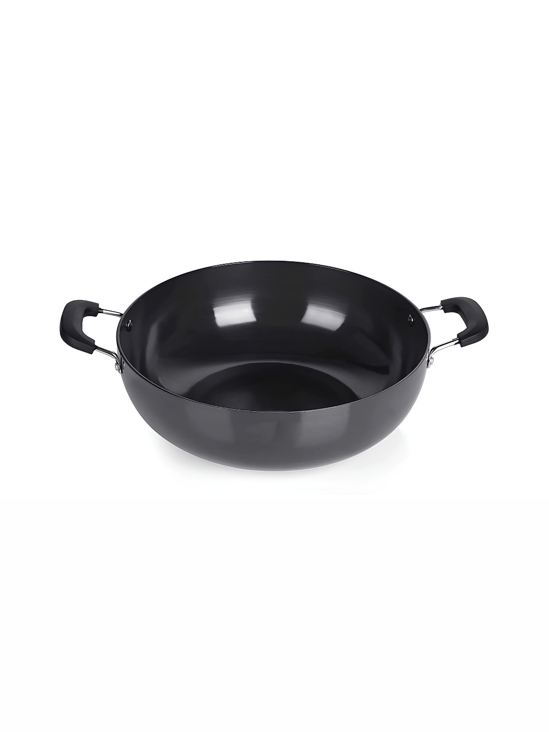 NIRLON Black Aluminium Dishwasher Safe Kadhai 3 Ltr