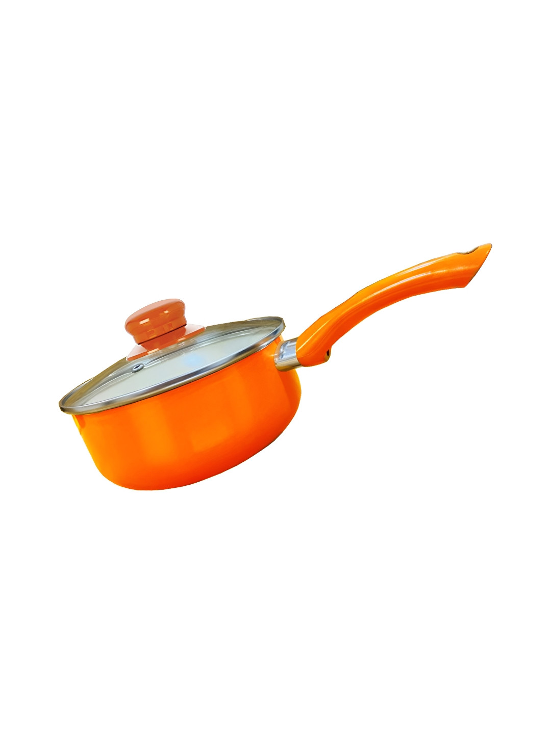 NIRLON Orange & Silver Toned Aluminium Dishwasher Safe Sauce Pan