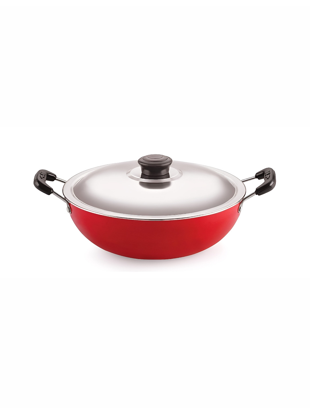 NIRLON Red Aluminium Dishwasher Safe Kadai 2.2 Ltr
