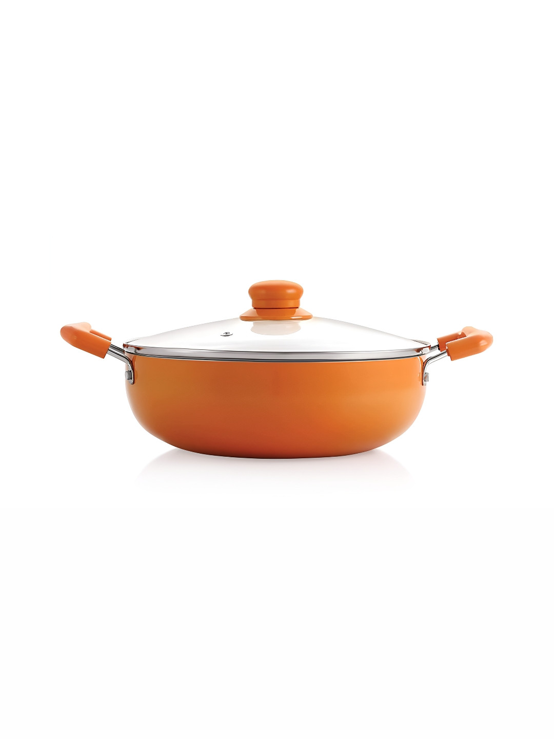 NIRLON Orange Non Stick Induction Aluminium Kadhai 2.25 L