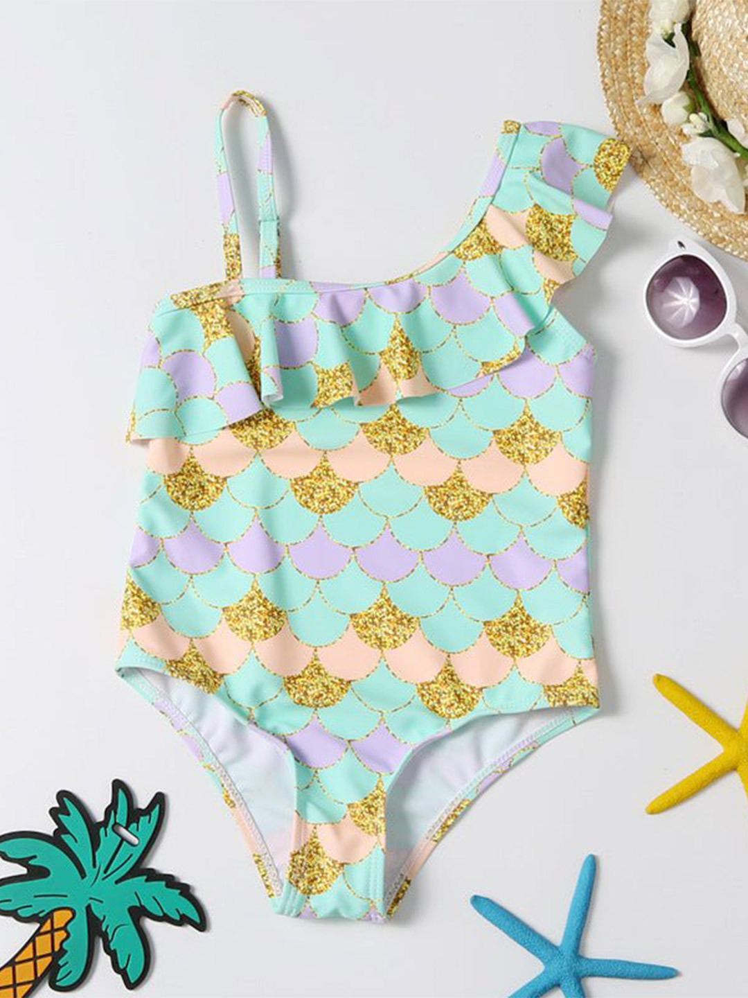 The Mom Store Girls  Printed Body Suit & Sun Glasses