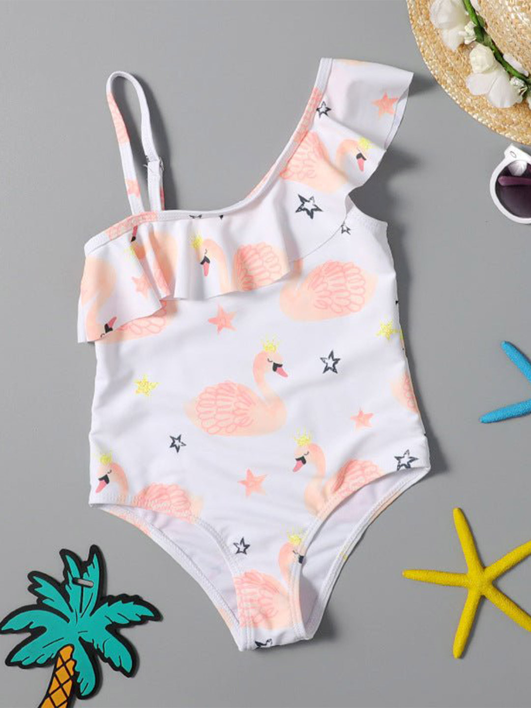 The Mom Store Flamingo Fling Girls Swimsuit