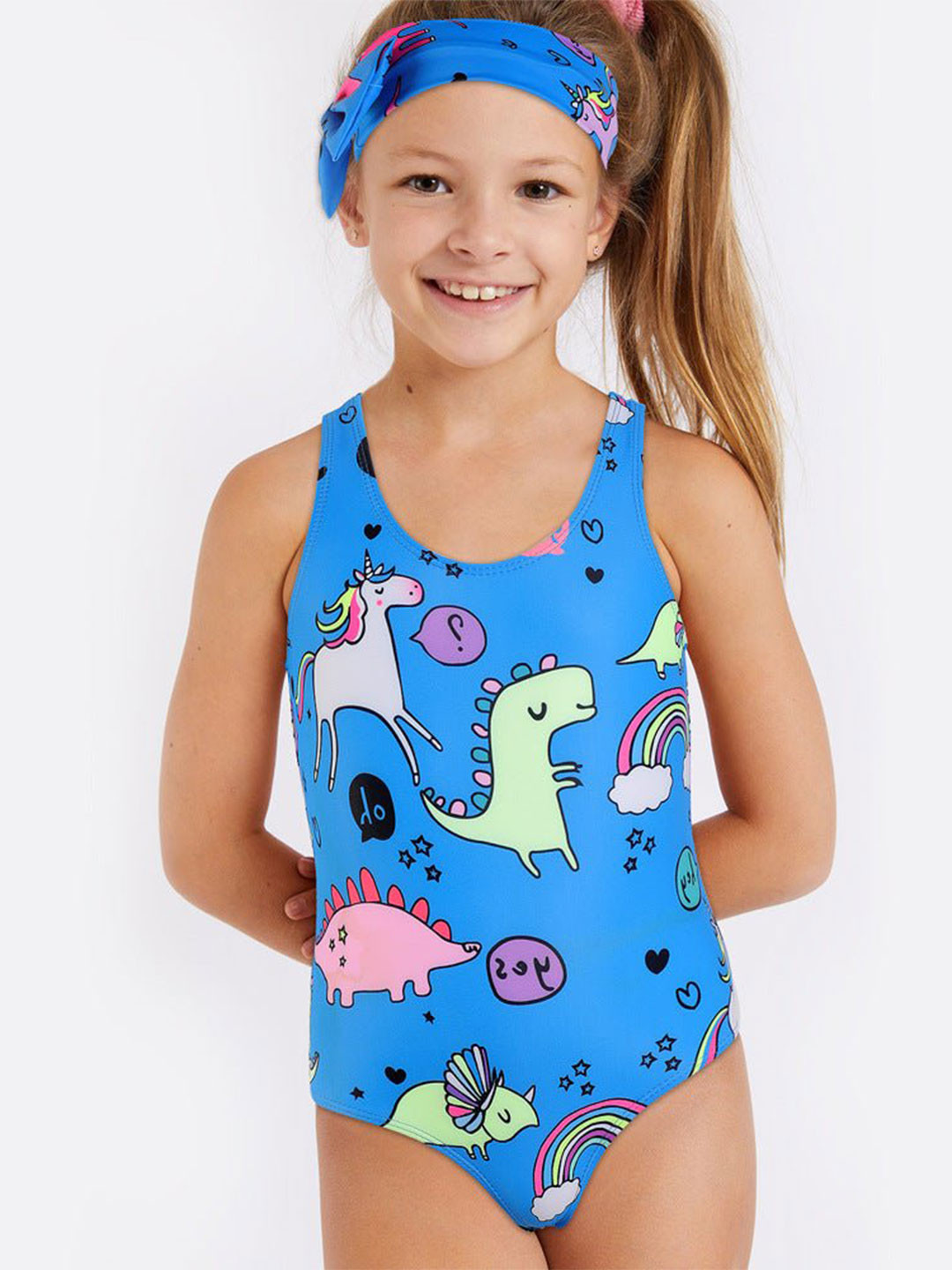 The Mom Store Girls Printed Swimwear Bodysuit