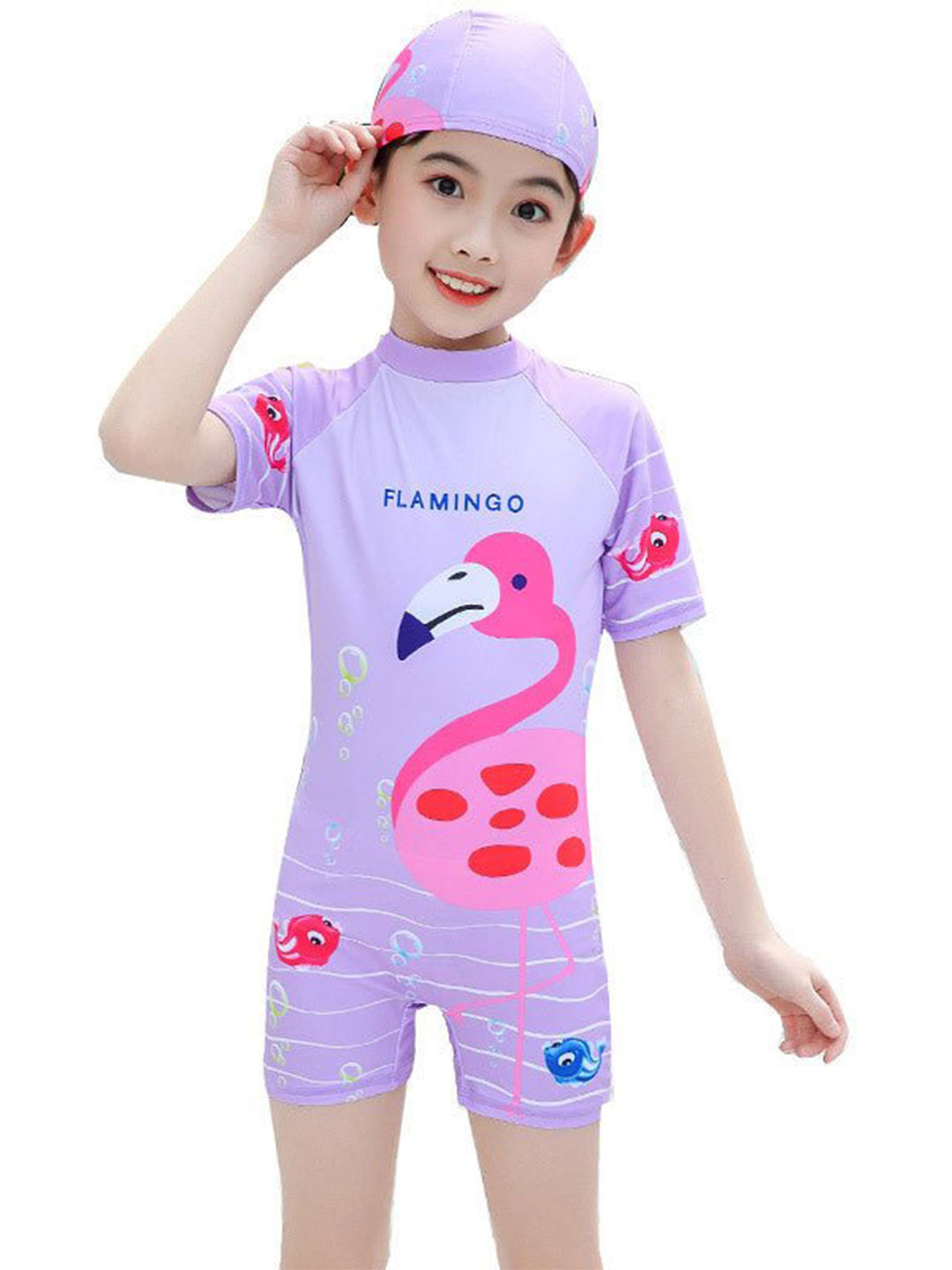 The Mom Store Flamingo Fandango Girls Swimsuit