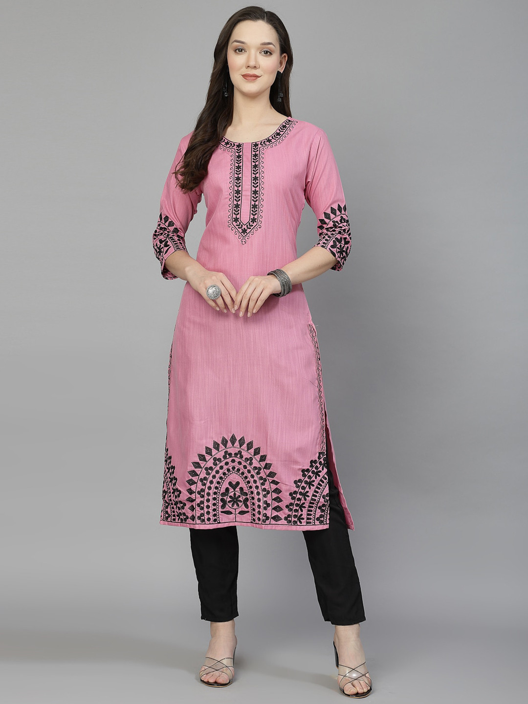 BAESD Ethnic Motifs Embroidered Regular Kurta With Trouers & Dupatta