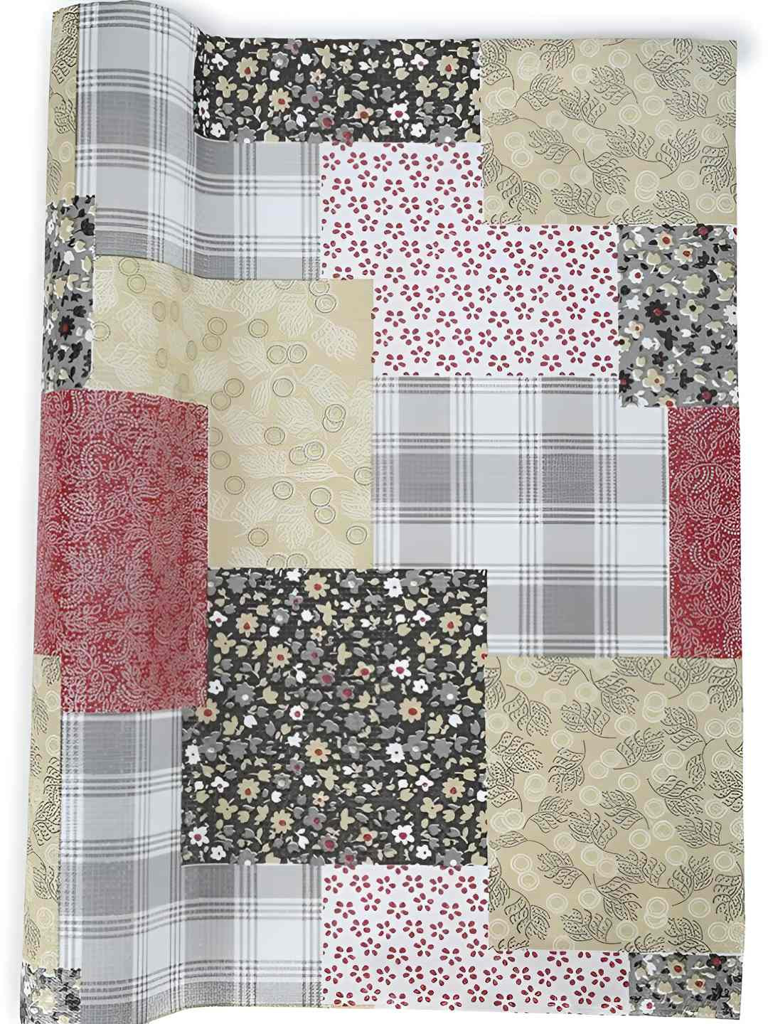 REVEXO Beige & Grey Geometric Printed Drawer Mat