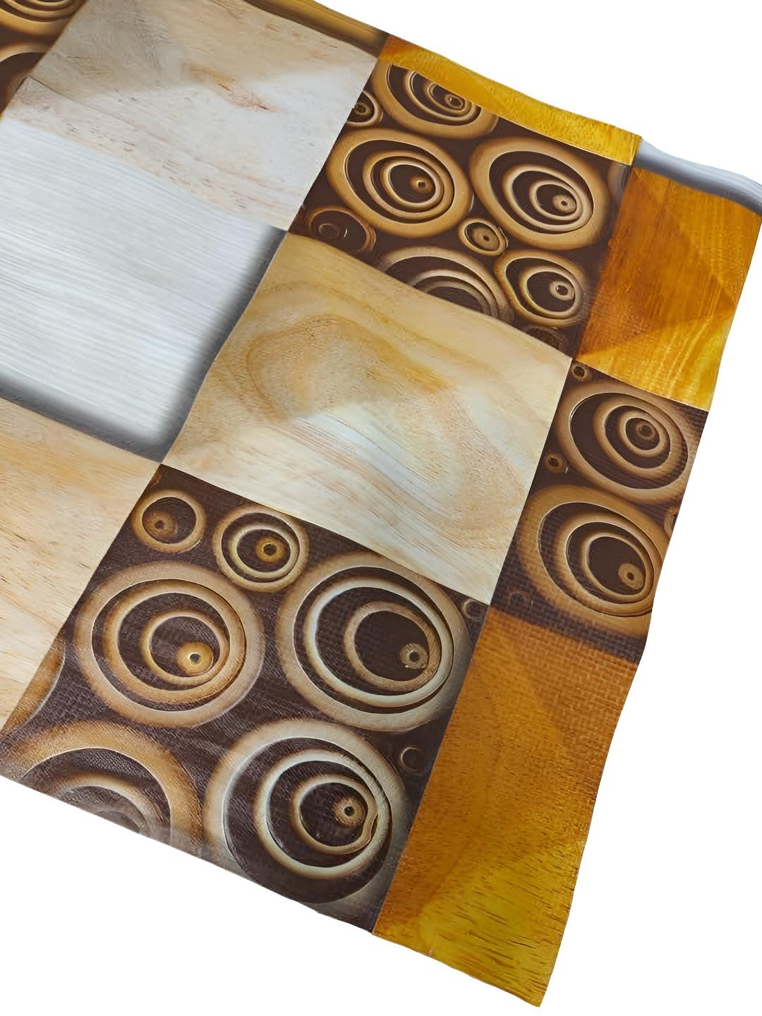 REVEXO Beige & Yellow Printed Drawer Mat