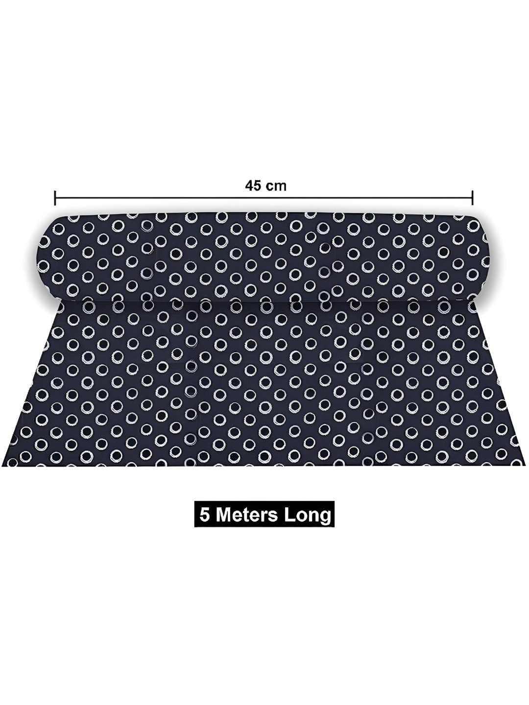 REVEXO White & Grey Geometric Printed Anti-Skid Drawer Mat