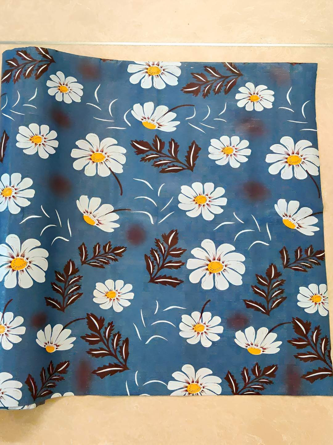 REVEXO Blue & White Printed Drawer Mat