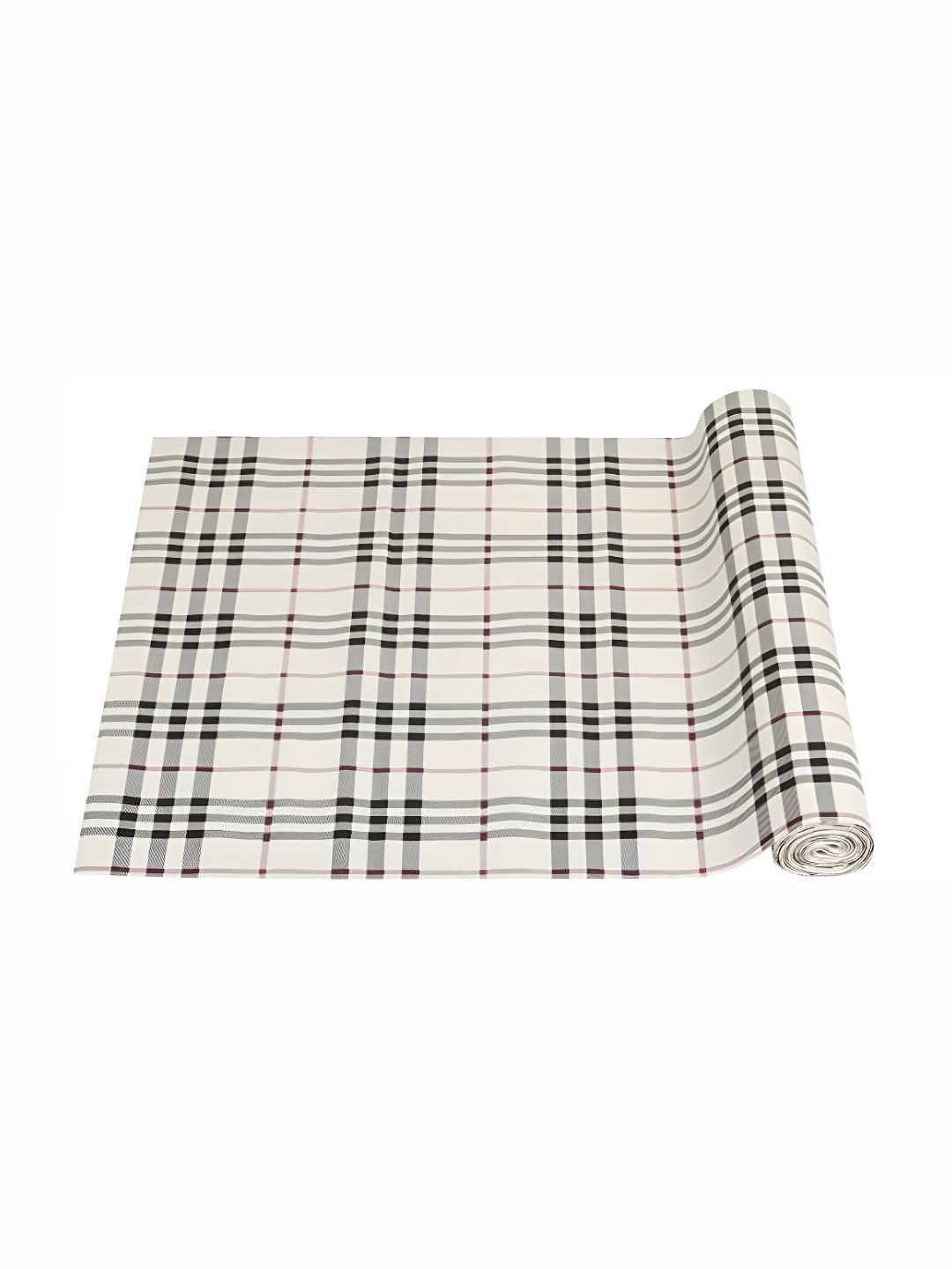 REVEXO Off-White & Black Printed Water-Resistant Drawer Mat