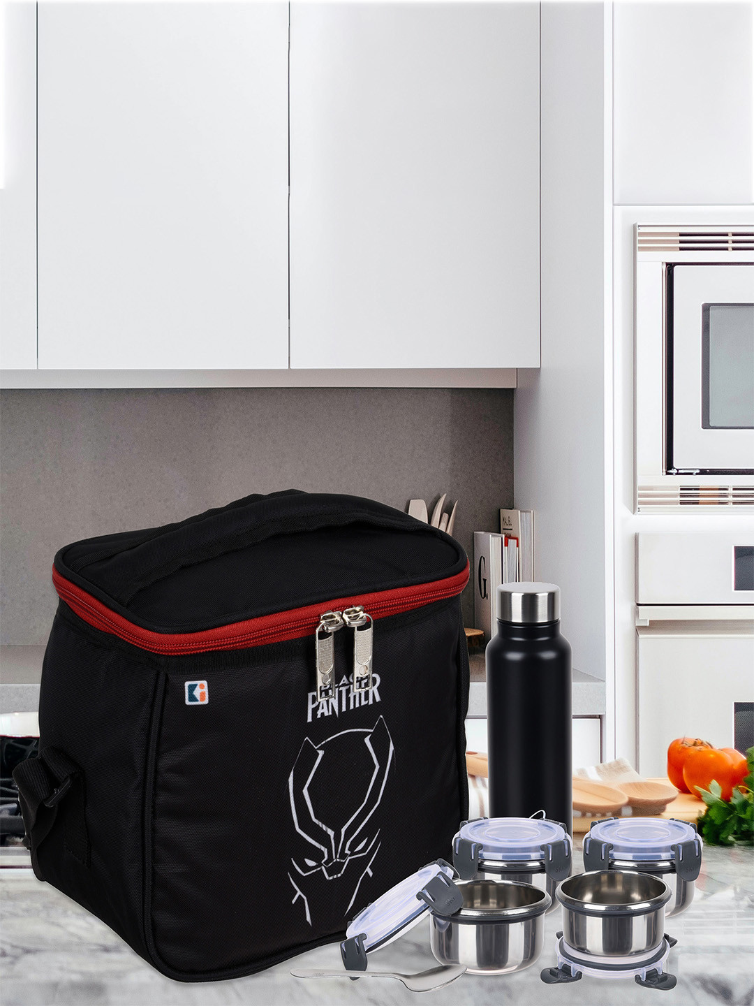 Kuber Industries Marvel Black Panther Printed Lunch bag