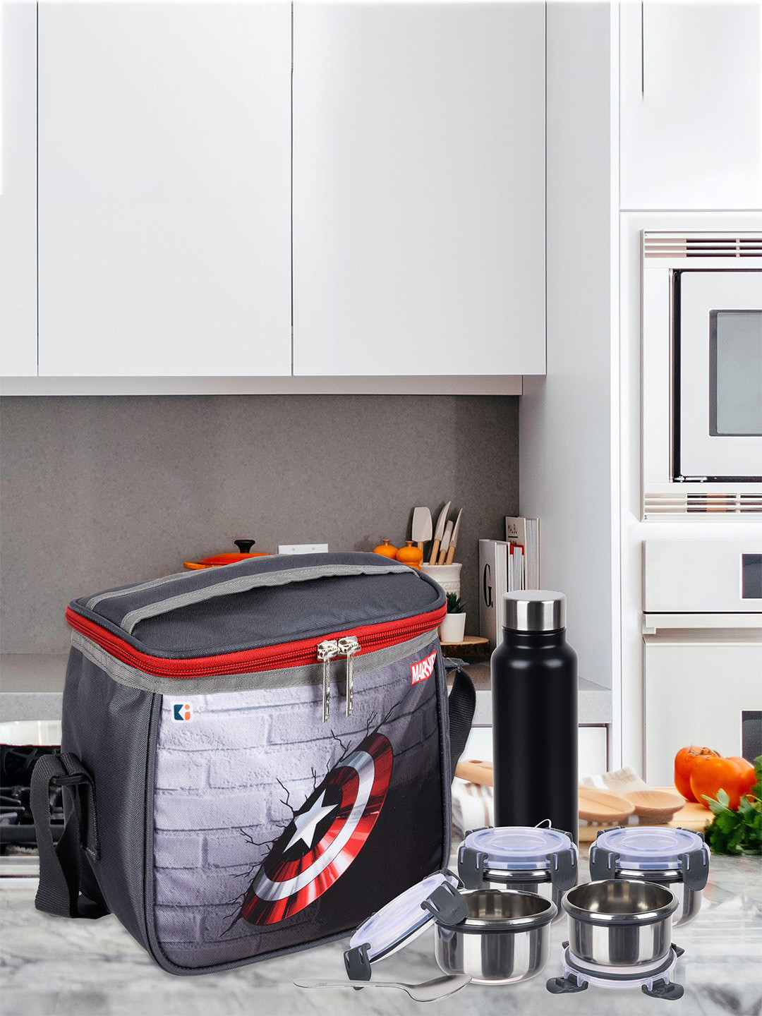 Kuber Industries Captain America Shield Printed Lunch bag