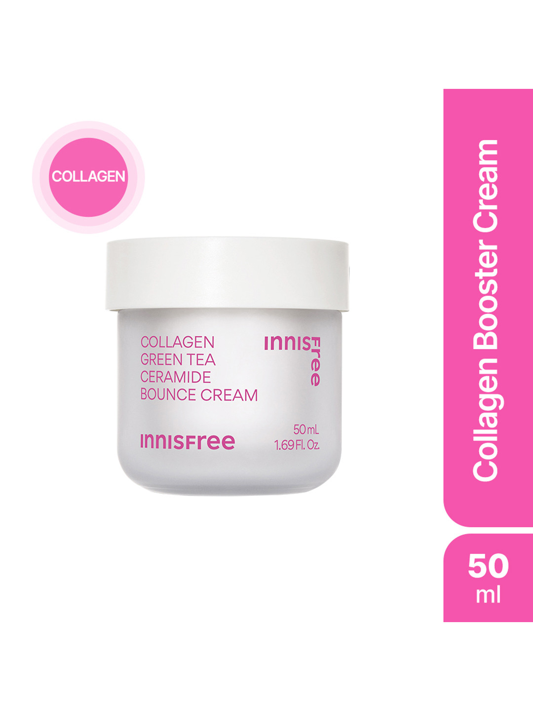Innisfree Collagen Green Tea Ceramide Bounce Cream For Plump & Hydrated Skin - 50ml