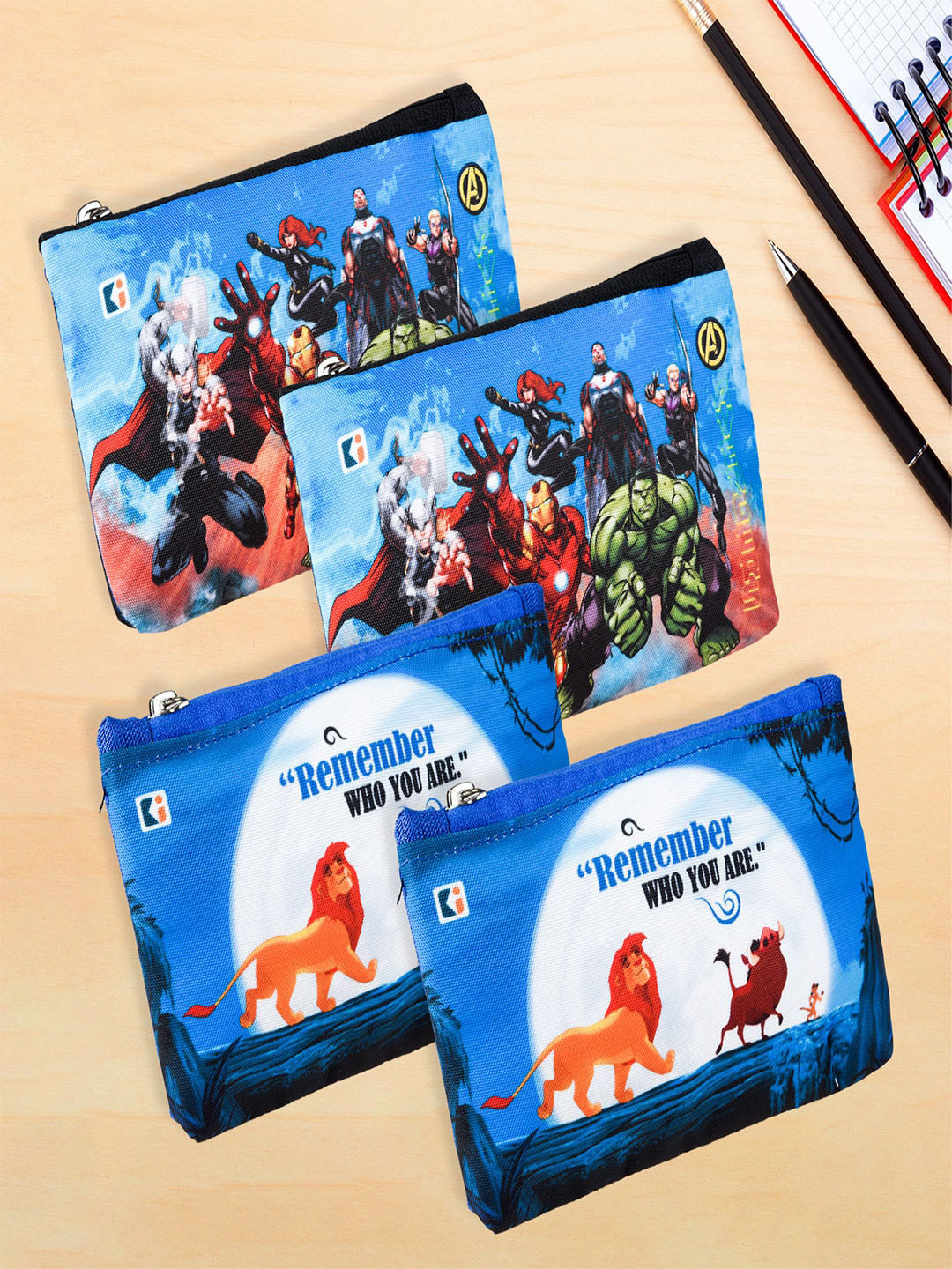 Kuber Industries Kids Pack Of 4 Avengers Pencil Pouch