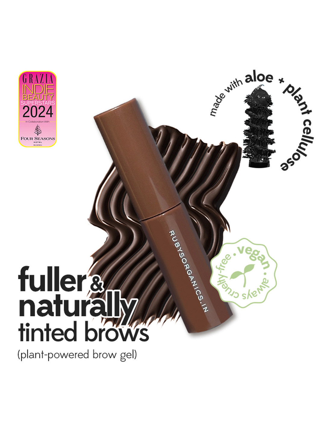 Ruby's Organics Tinted Brow Gel - 6ml - Dark Brown