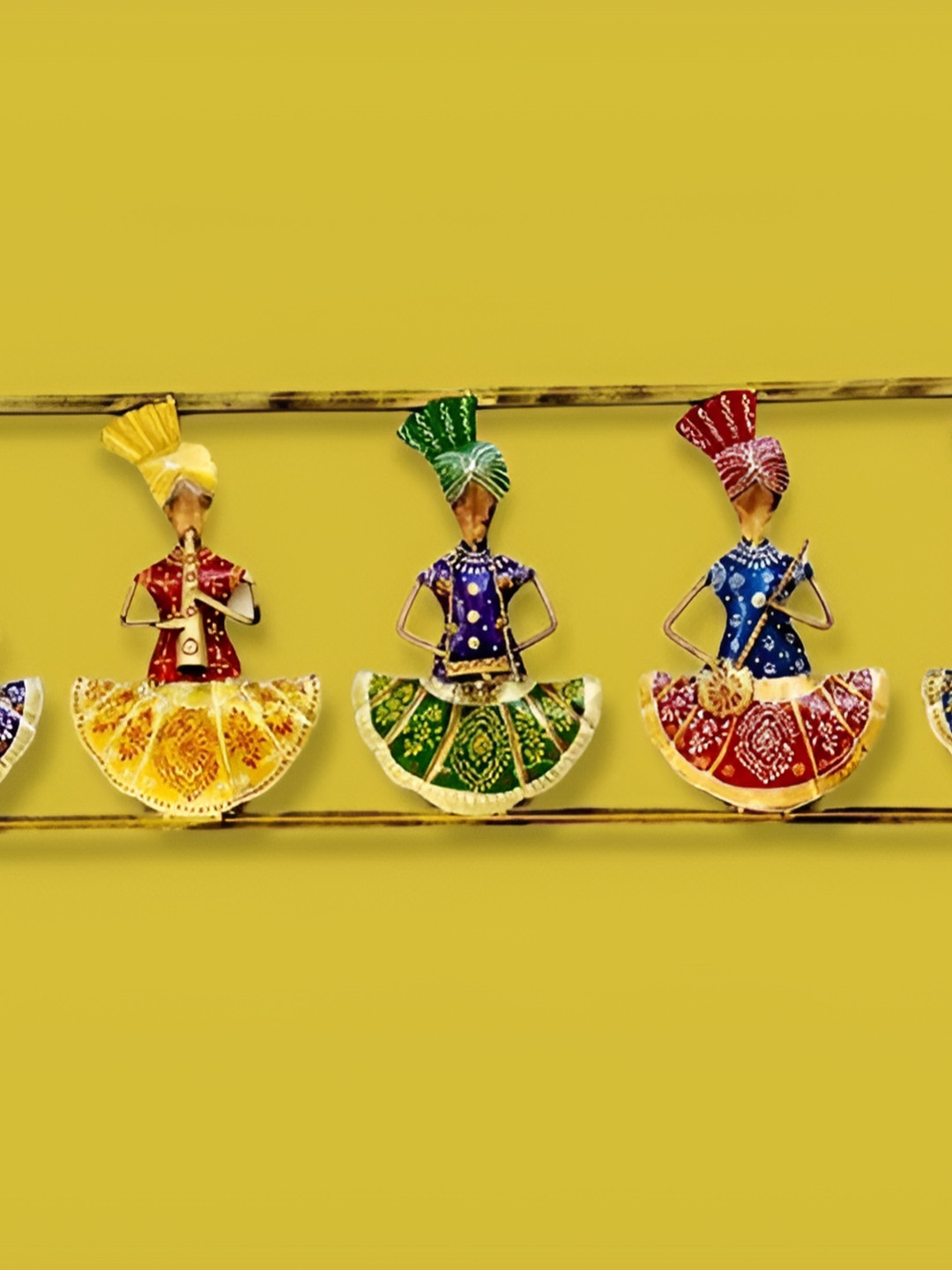 ANSHIKA INTERNATIONAL 5 Musician Doll Metal Glossy Hanging Hall Wall Hangings-39.8In