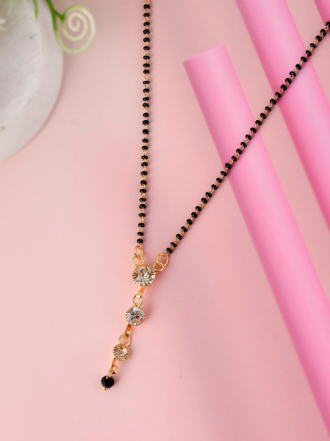 Silvermerc Designs Gold-Plated Stones & Beads Mangalsutra
