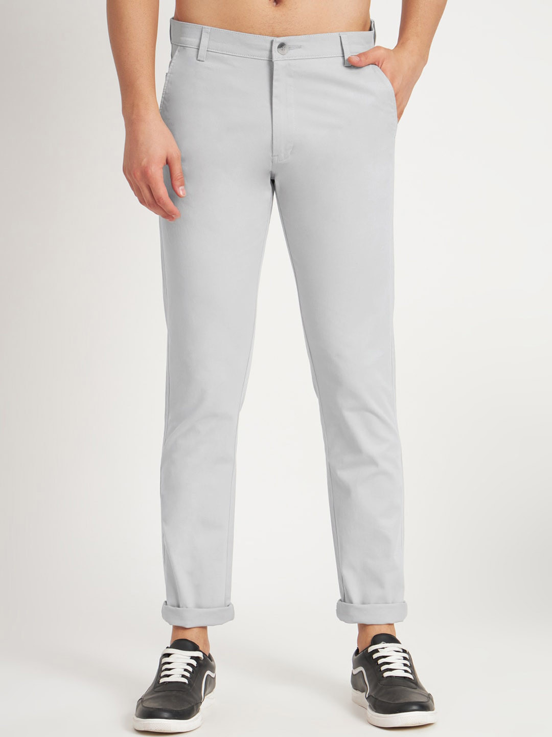 RAGZO Men Slim Fit Cotton Low-Rise Trousers